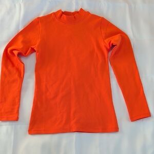 Girls Vibrant Orange Long Sleeve Mock Turtle Neck Size 12Y